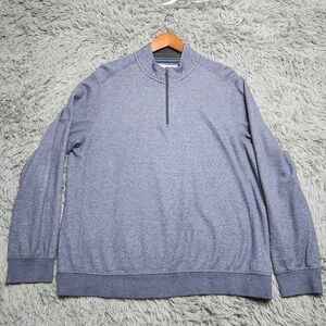 English‎ Laundry Sweater Sweatshirt Mens XL Blue Heathered 1/4 Zip Pullover